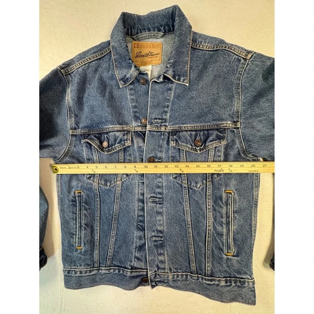 Levi Strauss Signature‎ Denim Women's Jacket large cusCowgirl Patch Western